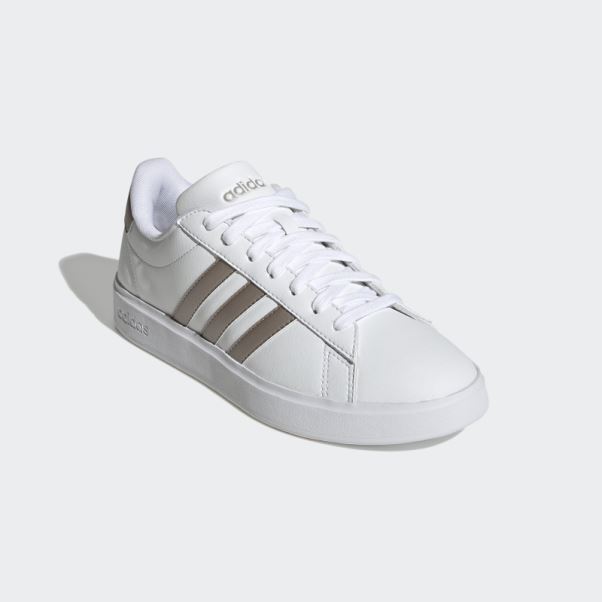 Adidas Grand Court Cloudfoam Lifestyle Court Confort Chaussures Platine Métallique