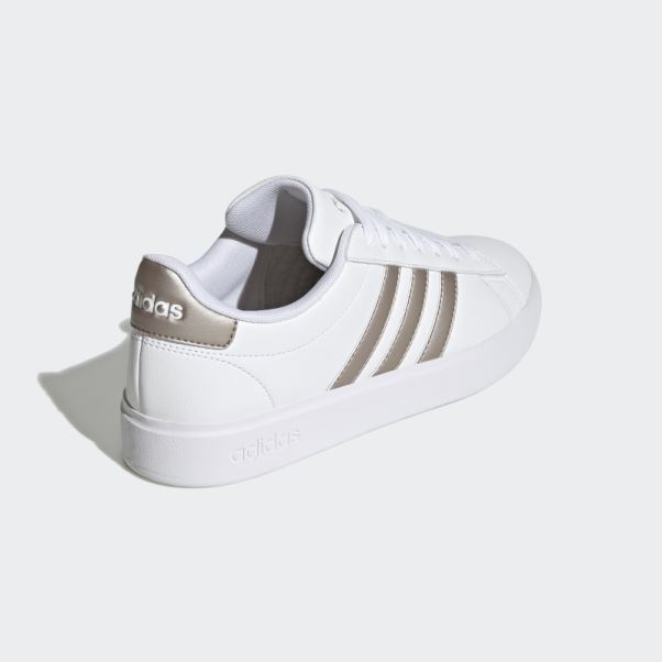 Adidas Grand Court Cloudfoam Lifestyle Court Confort Chaussures Platine Métallique