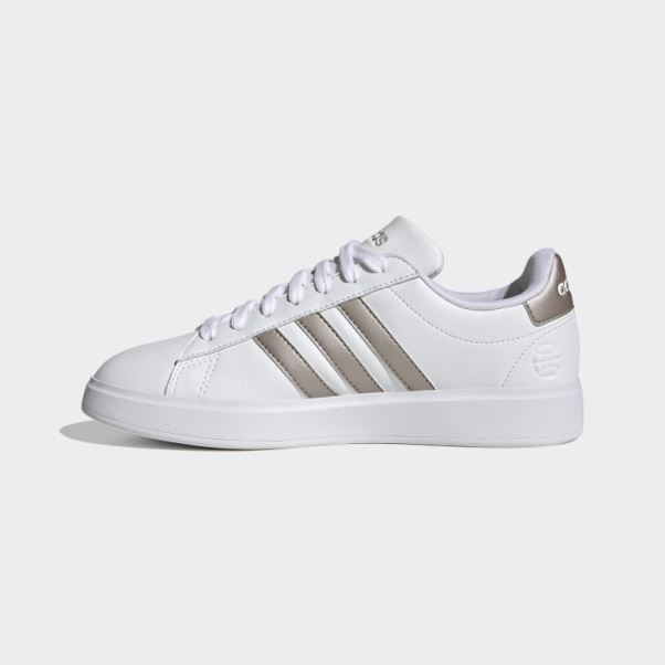 Adidas Grand Court Cloudfoam Lifestyle Court Confort Chaussures Platine Métallique