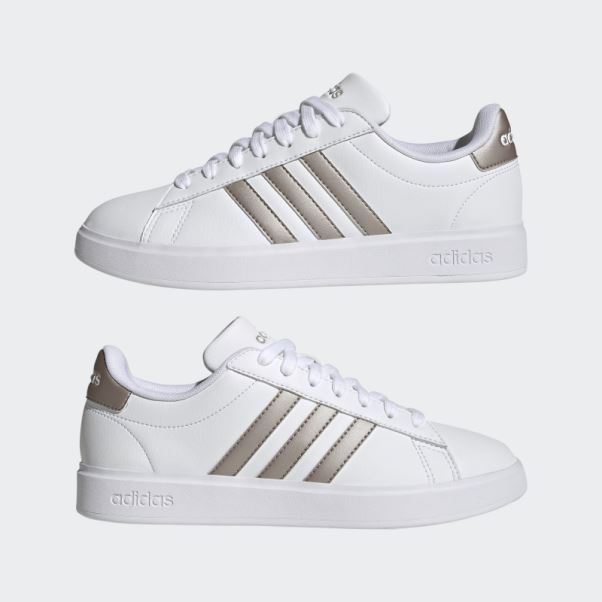 Adidas Grand Court Cloudfoam Lifestyle Court Confort Chaussures Platine Métallique