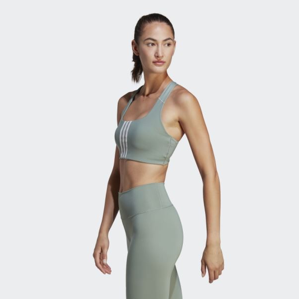 Soutien-gorge à Maintien Moyen Adidas Powerimpact Training Blanc Fashion