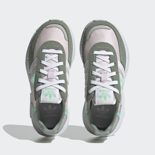Chaussures Adidas Retropy F2 Vertes Argentées élégantes