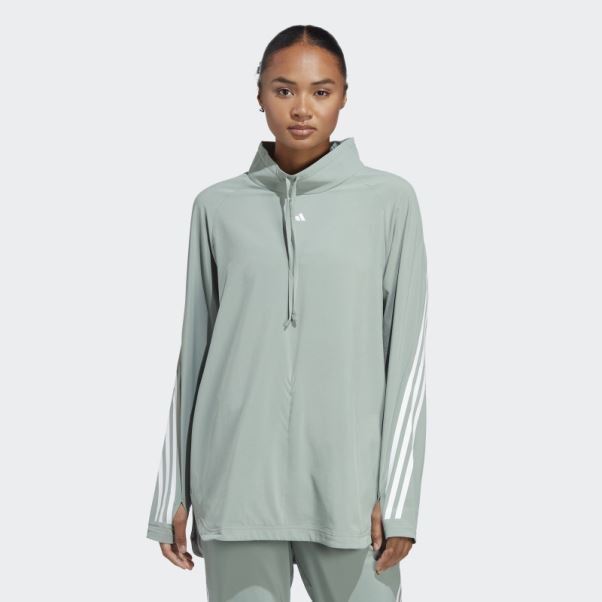 Train Icones Haut Couvrant Adidas Argent Vert