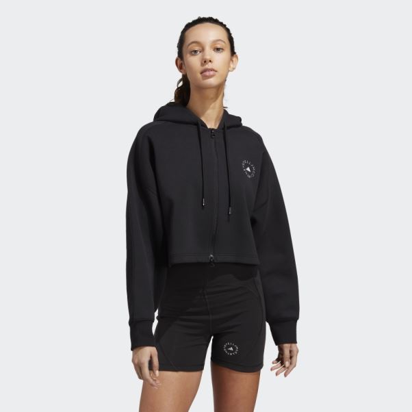 Sweat à Capuche Court Adidas By Stella Mccartney Noir Fashion