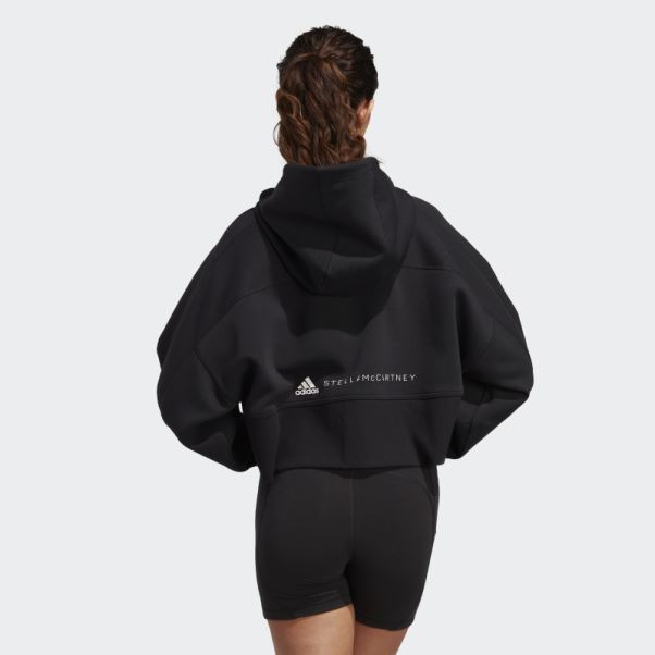 Sweat à Capuche Court Adidas By Stella Mccartney Noir Fashion