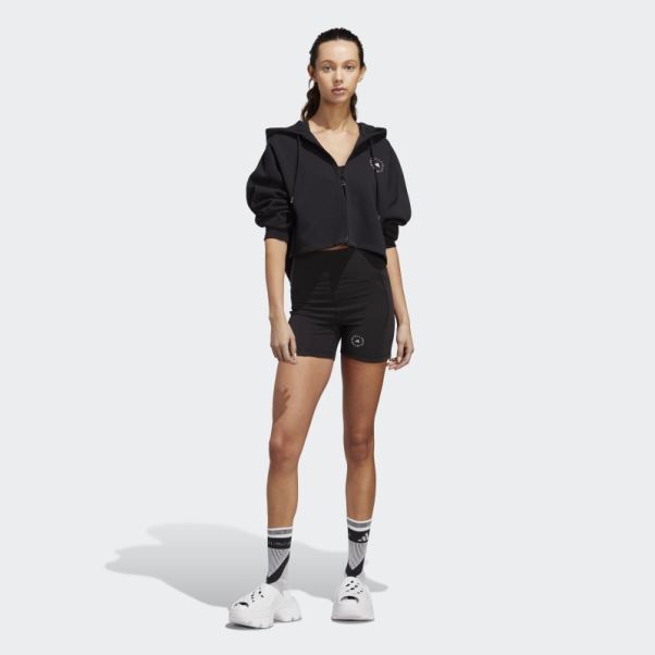 Sweat à Capuche Court Adidas By Stella Mccartney Noir Fashion