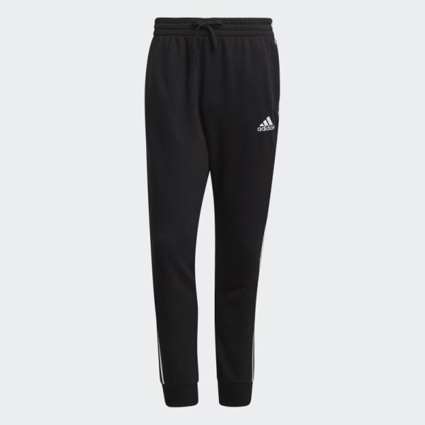 Pantalon Adidas Essentials French Terry Tapered Cuff 3-stripes Noir