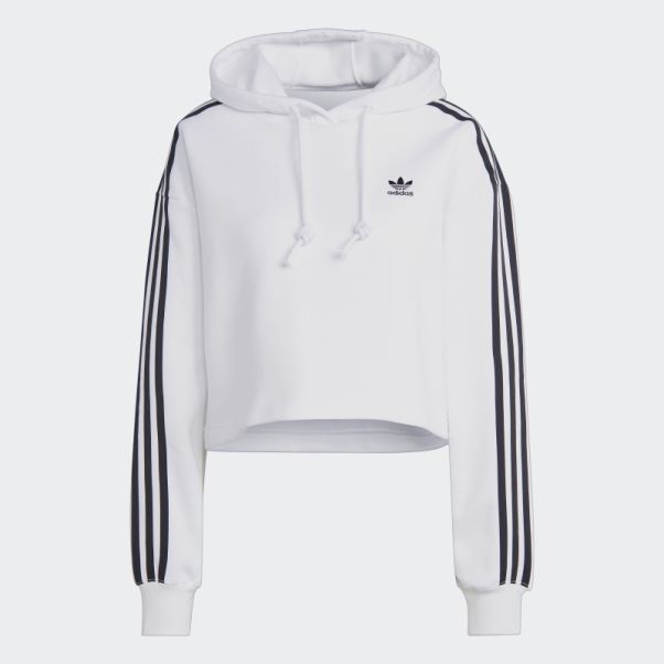Sweat à Capuche Court Adidas Adicolor Classics Blanc