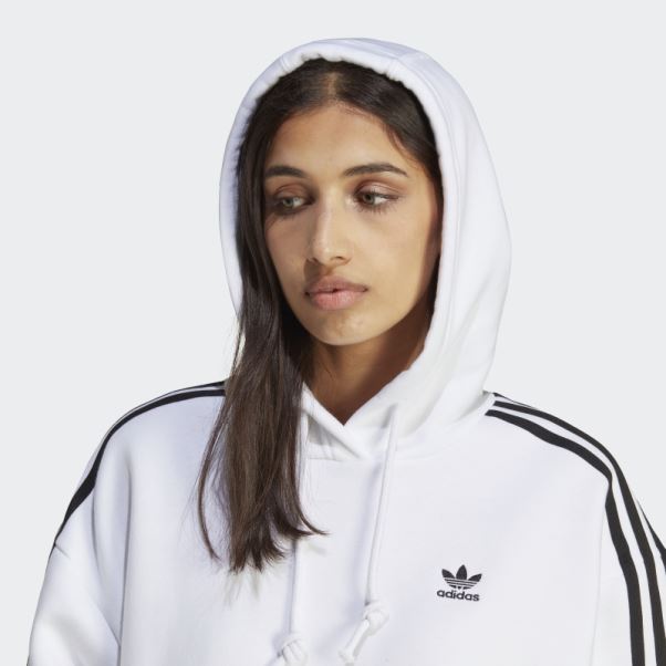 Sweat à Capuche Court Adidas Adicolor Classics Blanc
