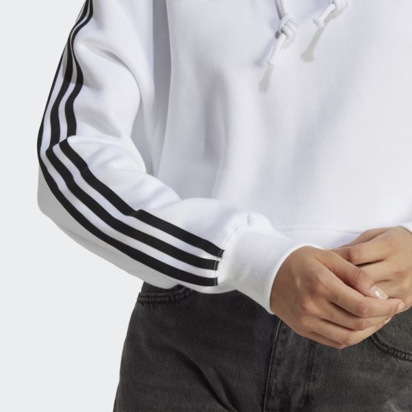 Sweat à Capuche Court Adidas Adicolor Classics Blanc