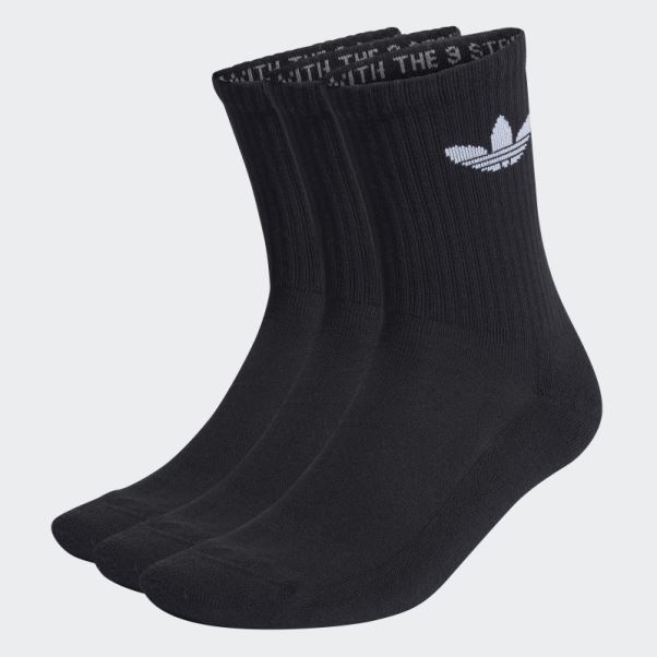 Adidas Chaussettes Mi-hautes Matelassées Trèfle 3 Paires Blanc