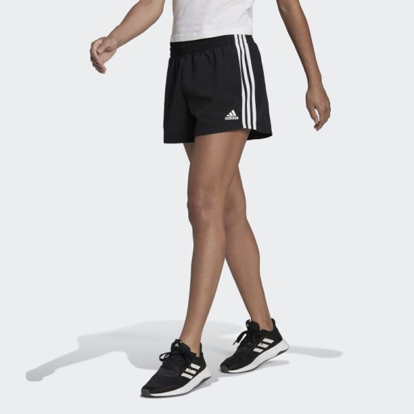 Short Tissé à 3 Bandes Essentials Noir (coupe Ample) Adidas