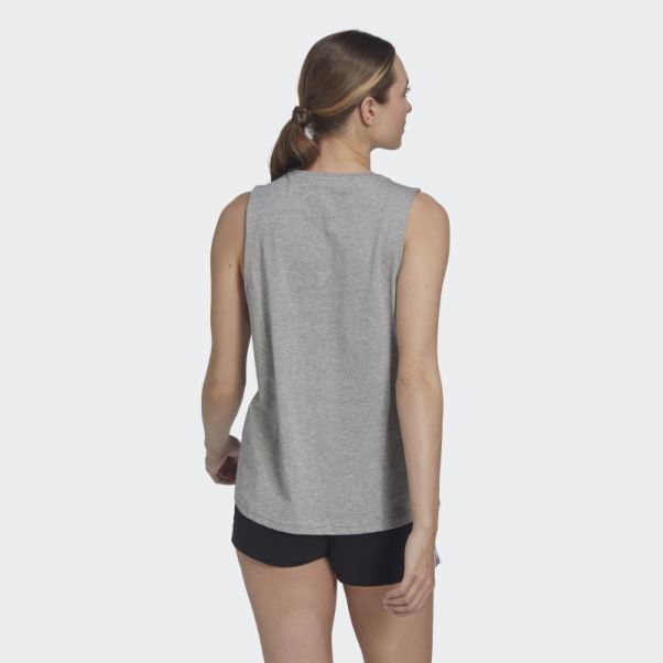 Débardeur Gros Logo Essentials Gris Moyen Adidas