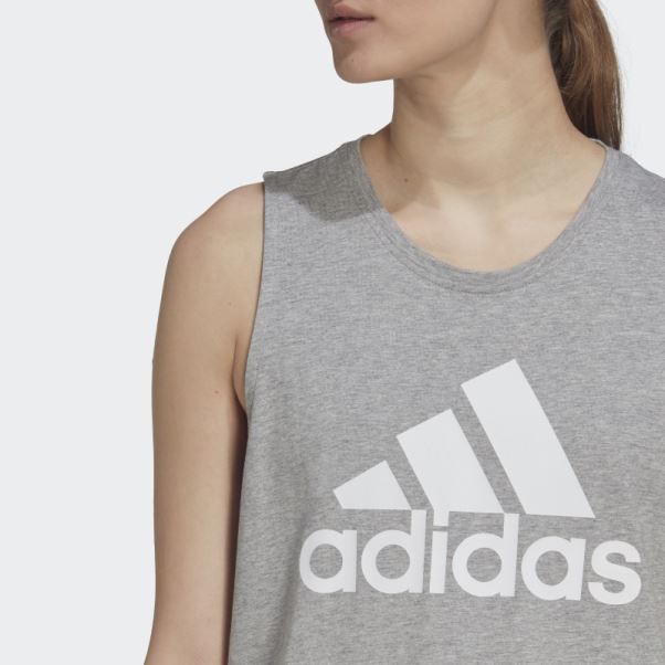 Débardeur Gros Logo Essentials Gris Moyen Adidas