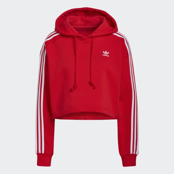Sweat à Capuche Court Adidas Adicolor Classics Rouge