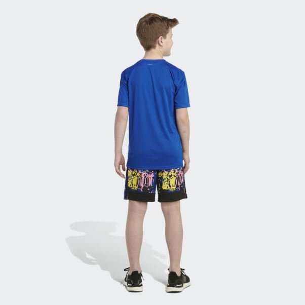 Adidas Short Bleu Royal Imprimé Back To Nature