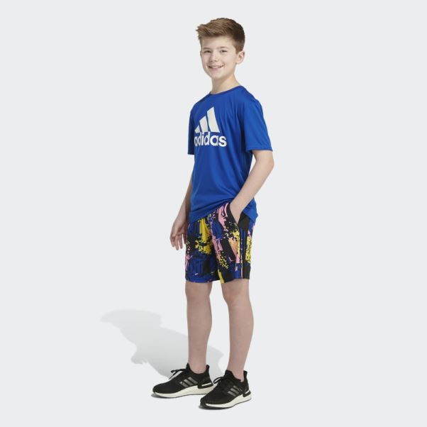 Adidas Short Bleu Royal Imprimé Back To Nature