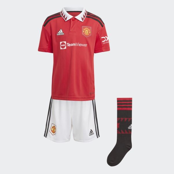 Adidas Manchester United 22/23 Home Mini Kit Blanc Fashion