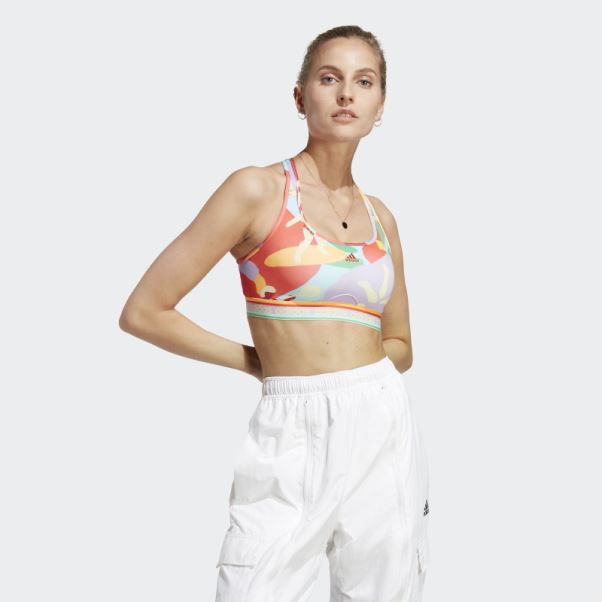 Soutien-gorge à Maintien Moyen Adidas X Farm Rio Or Véritable