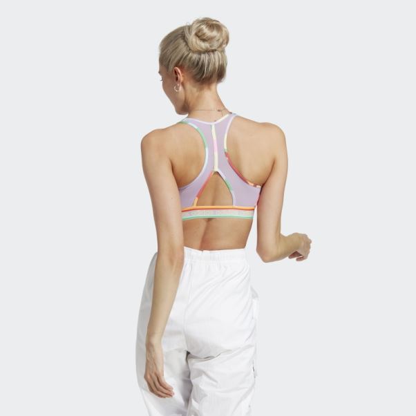 Soutien-gorge à Maintien Moyen Adidas X Farm Rio Or Véritable