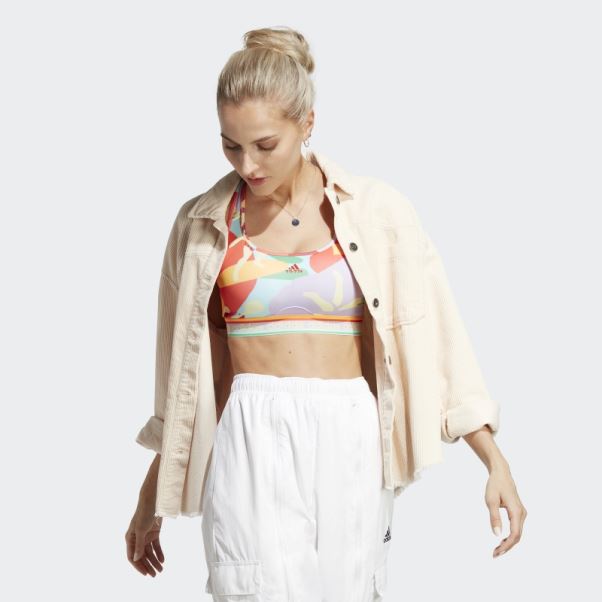 Soutien-gorge à Maintien Moyen Adidas X Farm Rio Or Véritable