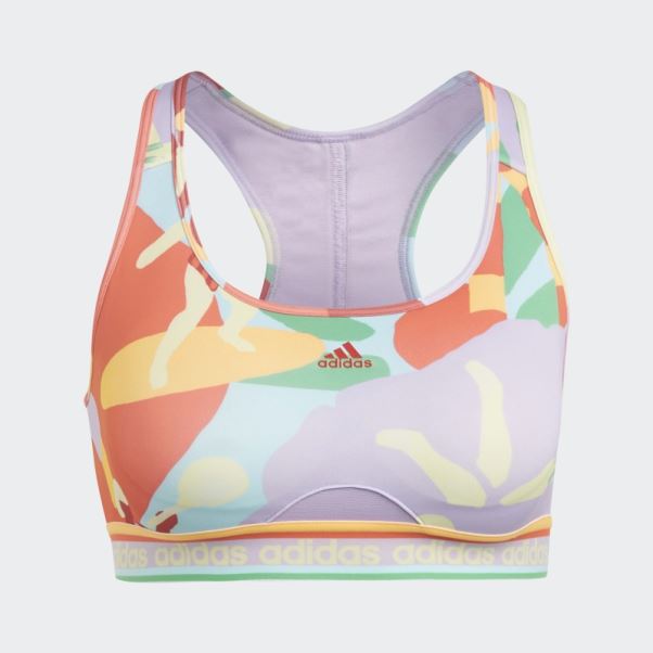 Soutien-gorge à Maintien Moyen Adidas X Farm Rio Or Véritable