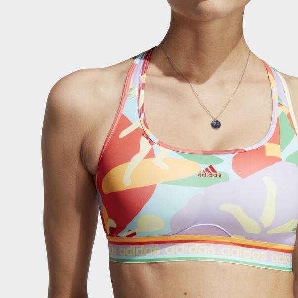 Soutien-gorge à Maintien Moyen Adidas X Farm Rio Or Véritable