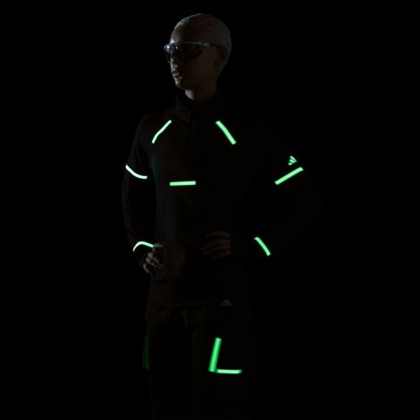 Reflect At Night X-city Haut De Course à Manches Longues Adidas Noir