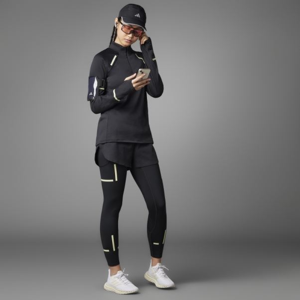 Adidas Reflect At Night X-city Haut De Course à Manches Longues Noir