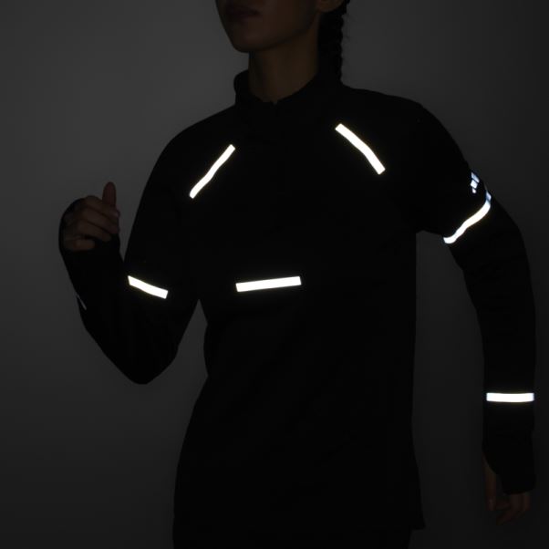 Adidas Reflect At Night X-city Haut De Course à Manches Longues Noir