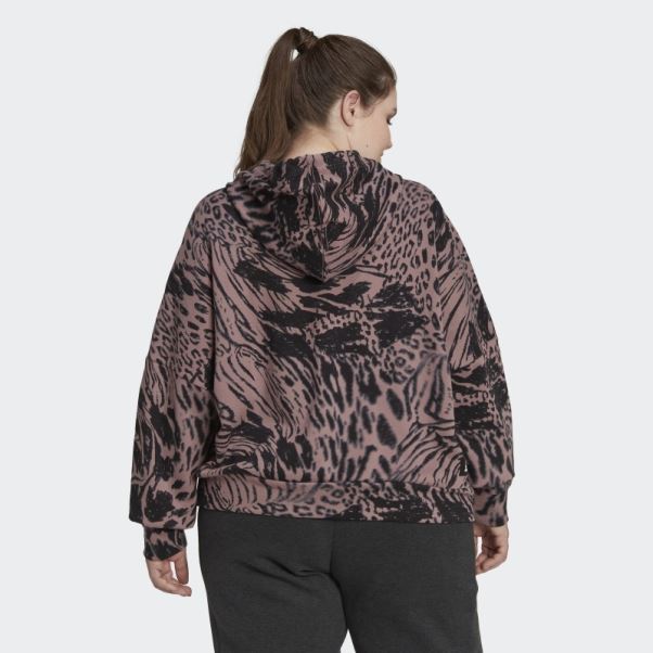 Sweat à Capuche Imprimé Animal Violet Adidas Future Icons (taille Plus)