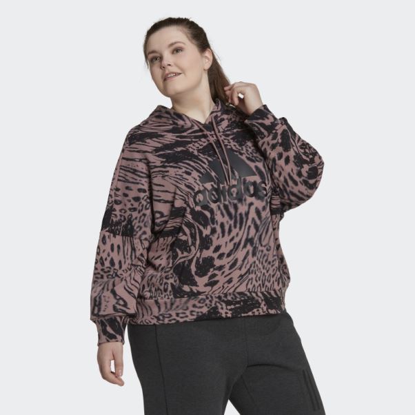 Sweat à Capuche Imprimé Animal Violet Adidas Future Icons (taille Plus)