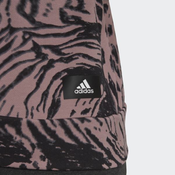 Sweat à Capuche Imprimé Animal Violet Adidas Future Icons (taille Plus)