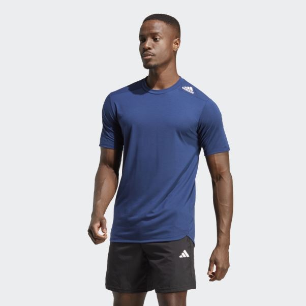 Adidas Bleu Foncé Conçu Pour Le T-shirt D'entraînement