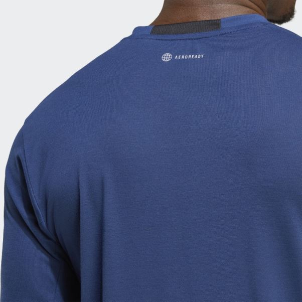 Adidas Bleu Foncé Conçu Pour Le T-shirt D'entraînement