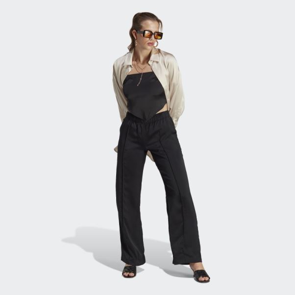 Pantalon En Satin Adidas Premium Essentials Noir