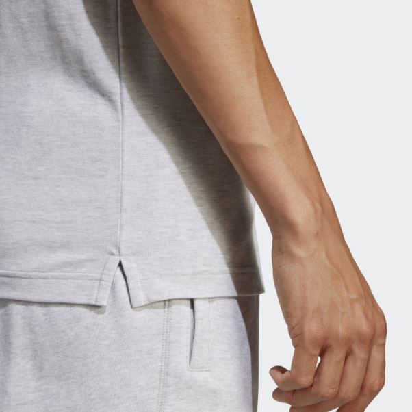 Polo Premium Essentials Gris Clair Chiné Adidas