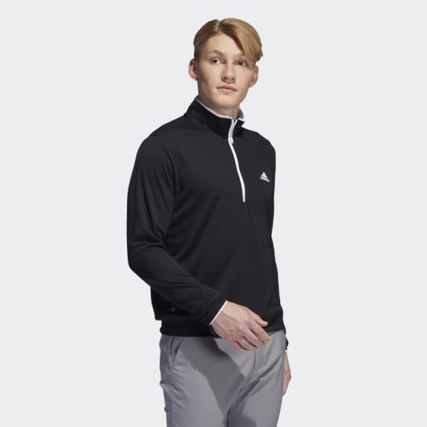 Pull Quart De Zip Noir Adidas