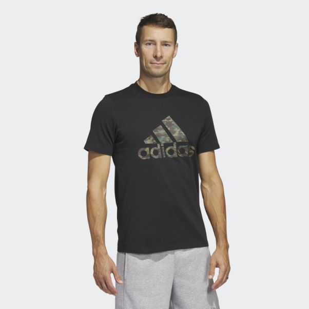 T-shirt à Manches Courtes Adidas Camo Noir