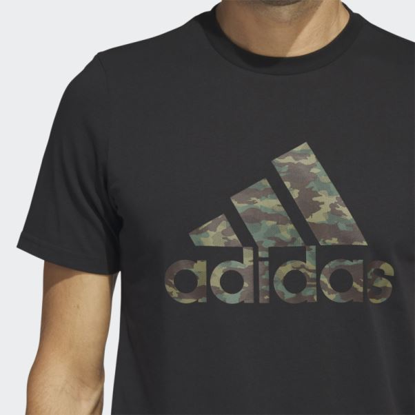 T-shirt à Manches Courtes Adidas Camo Noir
