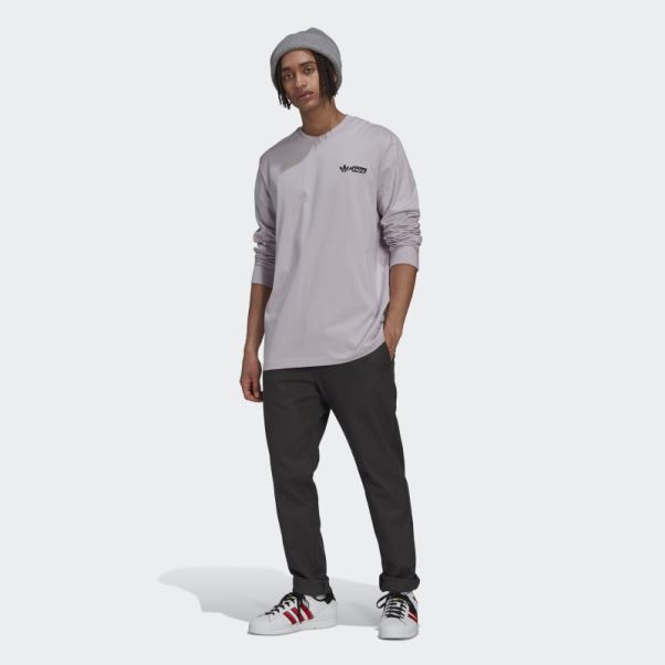 T-shirt Graphique Adidas Mauve à Manches Longues