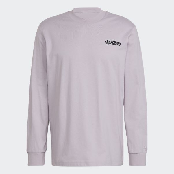T-shirt Graphique Adidas Mauve à Manches Longues