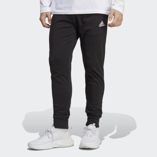 Pantalon Fuselé à Revers En Jersey Essentiel Adidas Noir