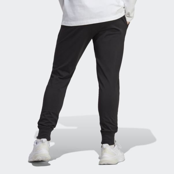 Pantalon Fuselé à Revers En Jersey Essentiel Adidas Noir