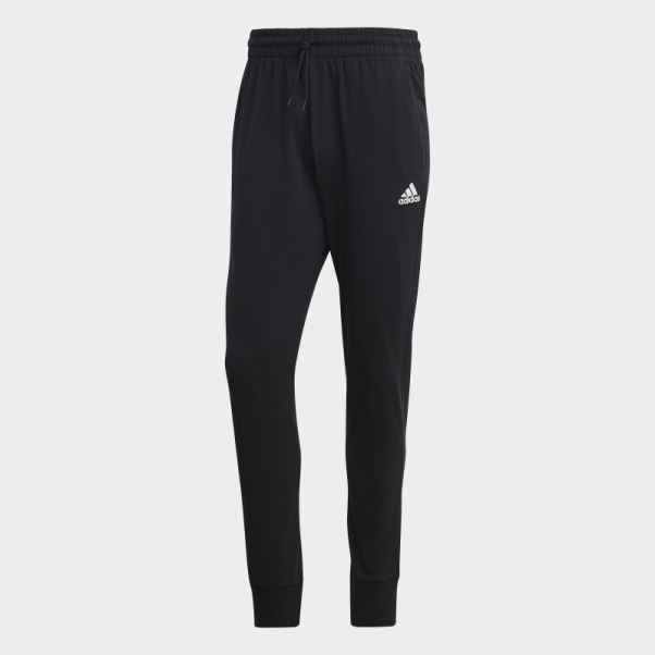Pantalon Fuselé à Revers En Jersey Essentiel Adidas Noir