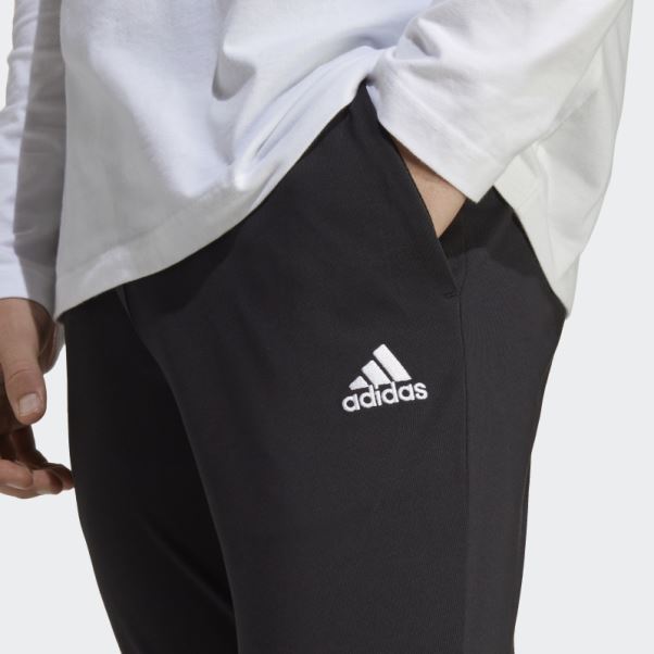 Pantalon Fuselé à Revers En Jersey Essentiel Adidas Noir