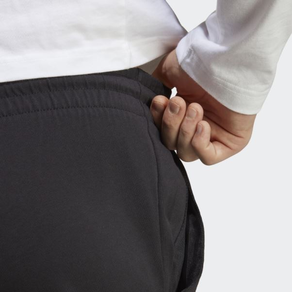 Pantalon Fuselé à Revers En Jersey Essentiel Adidas Noir