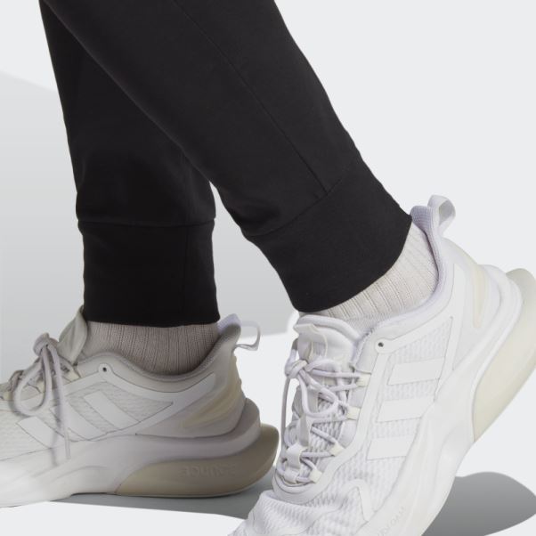 Pantalon Fuselé à Revers En Jersey Essentiel Adidas Noir