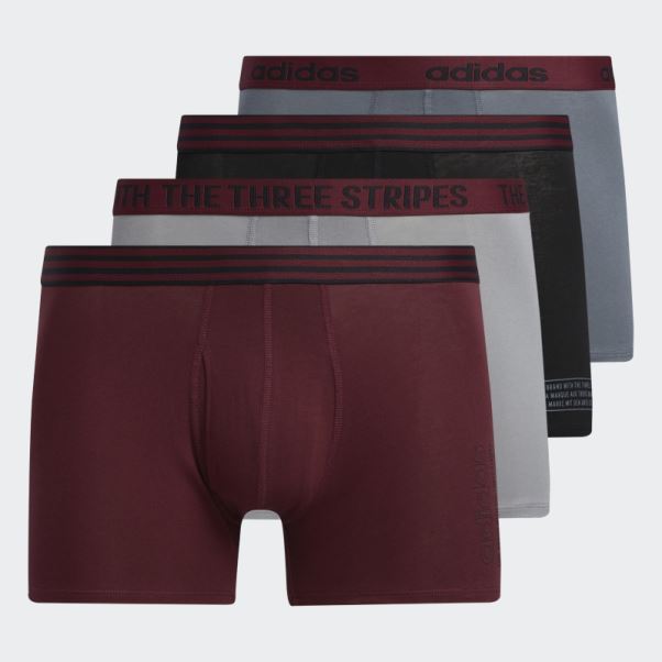 Adidas Core Slip De Bain En Coton 4 Paires Bordeaux
