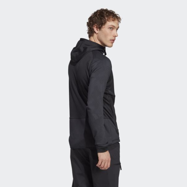 Veste Polaire De Randonnée à Capuche Adidas Terrex Tech Flooce Noir